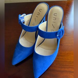 Unisa High Heels Womens 7.5 M Medium Blue Fabric NEW